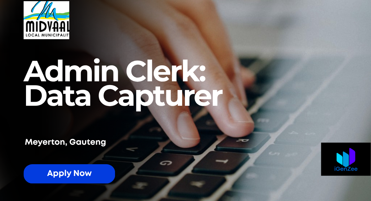 Front Desk Agent / Admin Clerk Data Capturer Jobs 2026 – Midvaal Municipality Hiring Now