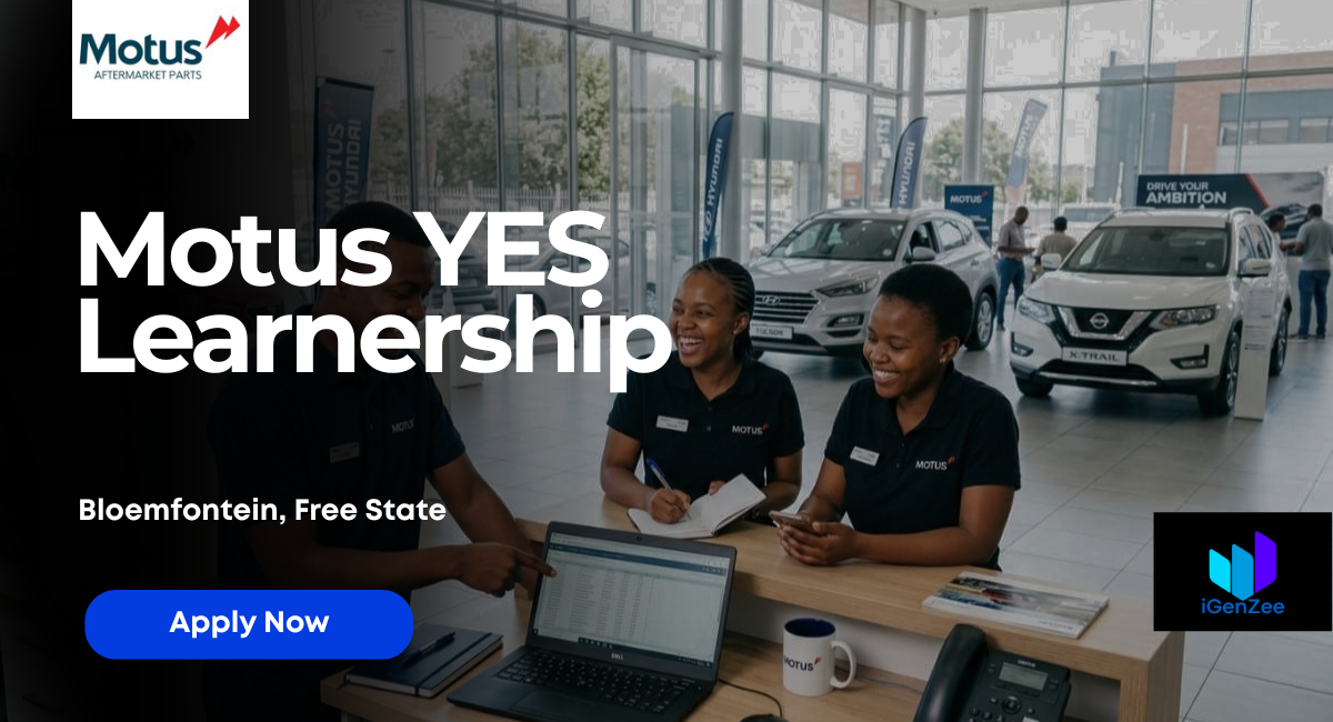 Apply for Motus YES Learnership – No Experience Needed (Matric Only)