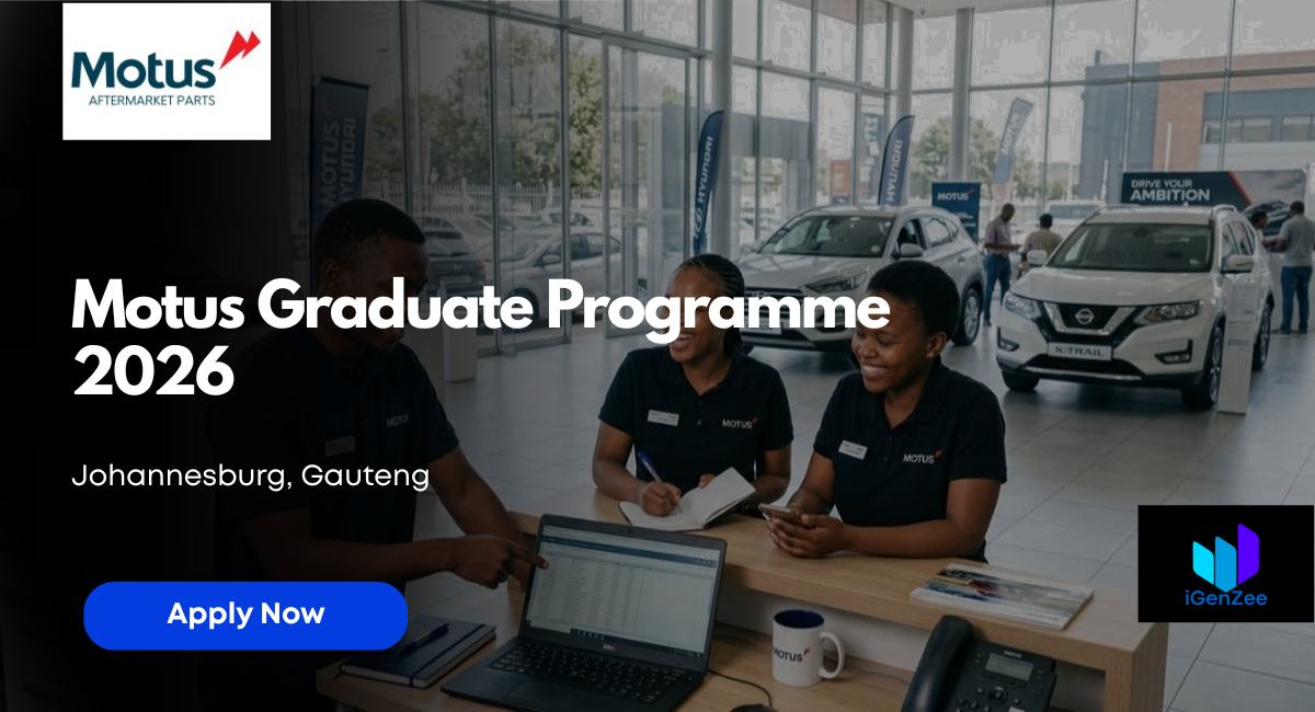 Motus Graduate Programme 2026 Now Open in Johannesburg | Apply Before 29 May